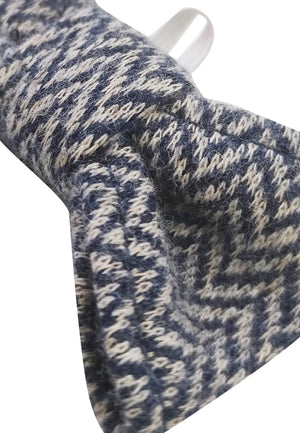 ViaMonte Shop | Il Gufo papillon a spina di pesce blu neonato in cotone