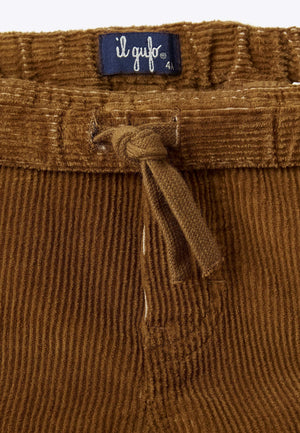 ViaMonte Shop | Il Gufo pantalone cargo tabacco bambino in velluto a coste