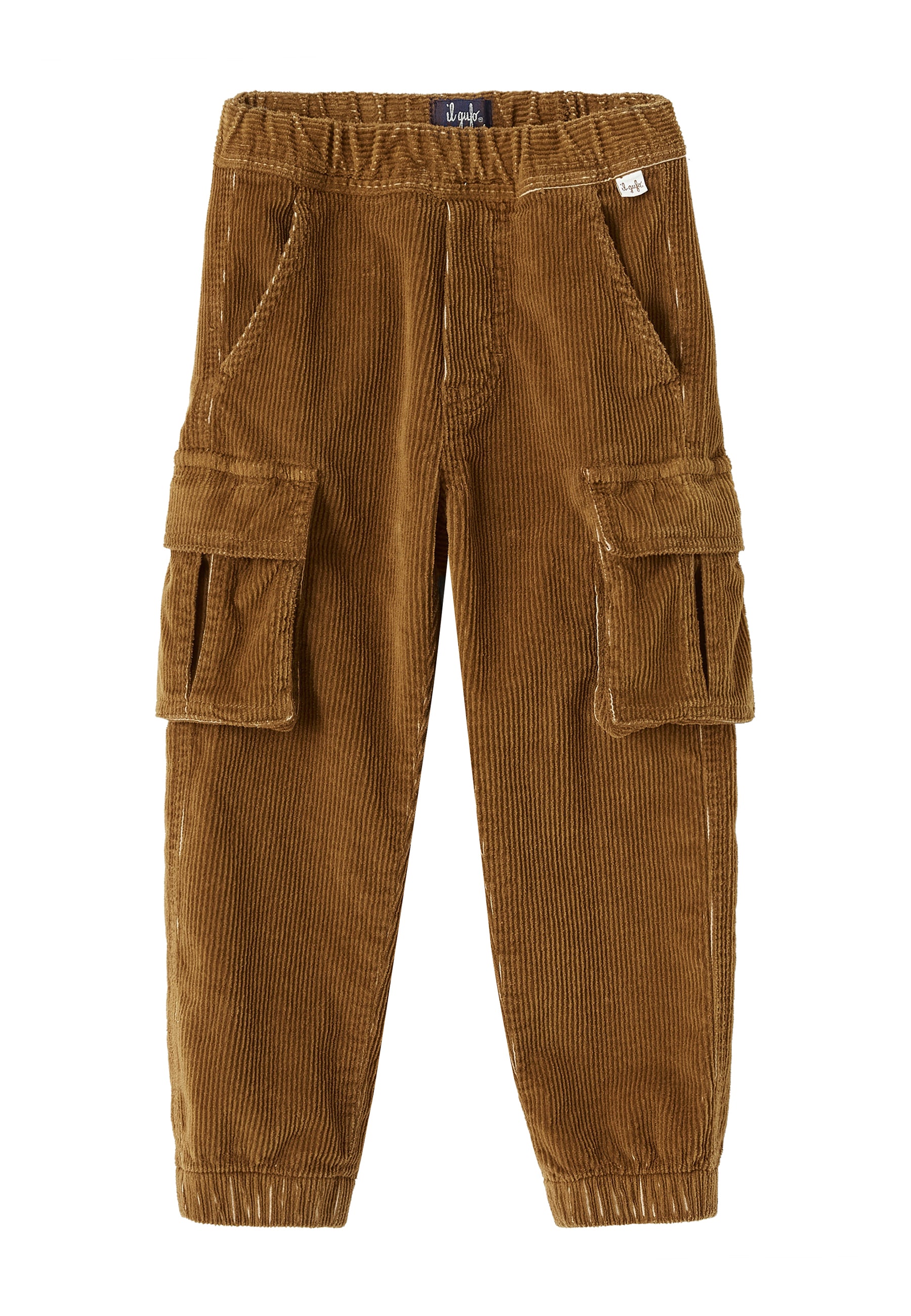 ViaMonte Shop | Il Gufo pantalone cargo tabacco bambino in velluto a coste