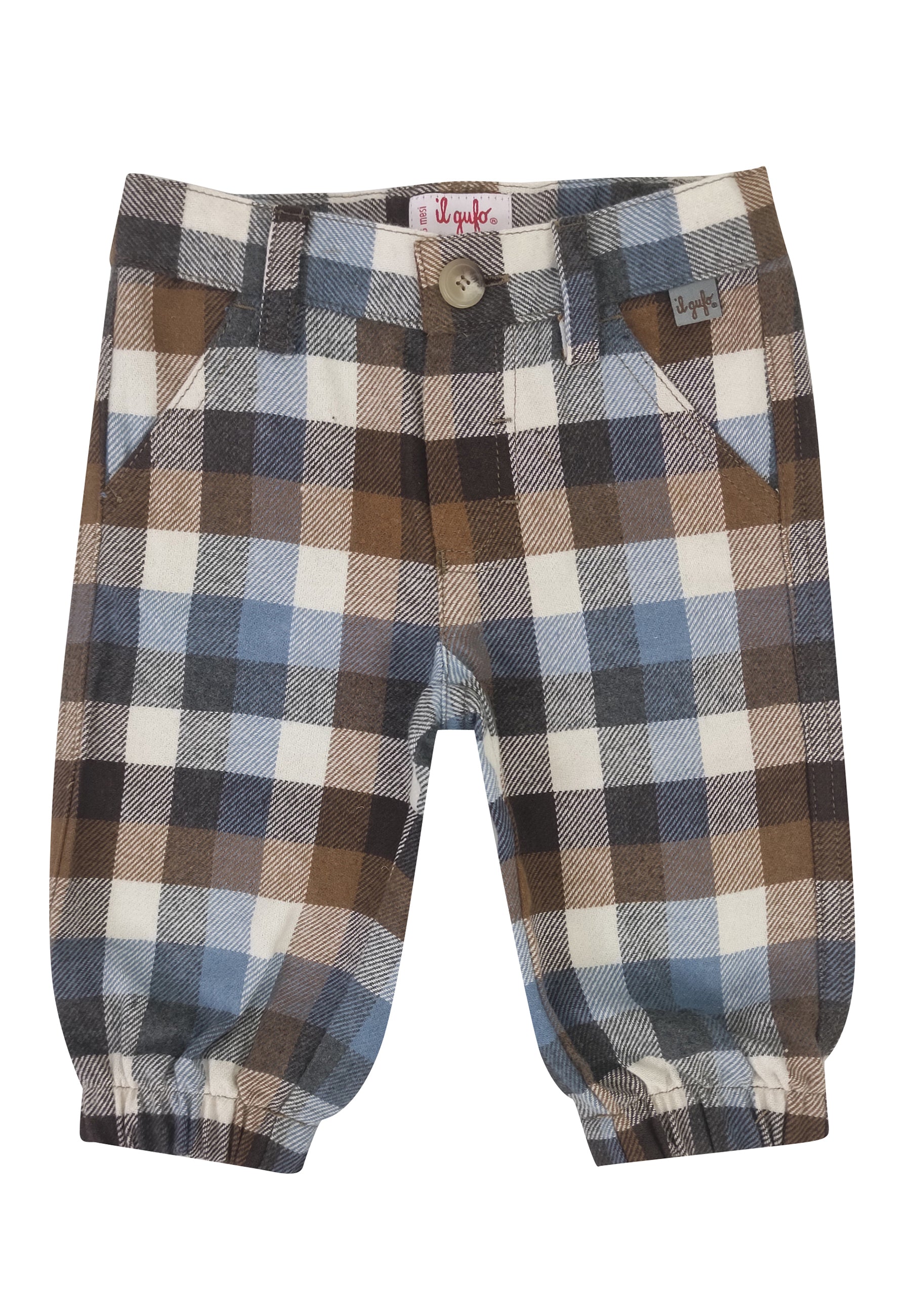 ViaMonte Shop | Il Gufo pantalone check neonato in cotone