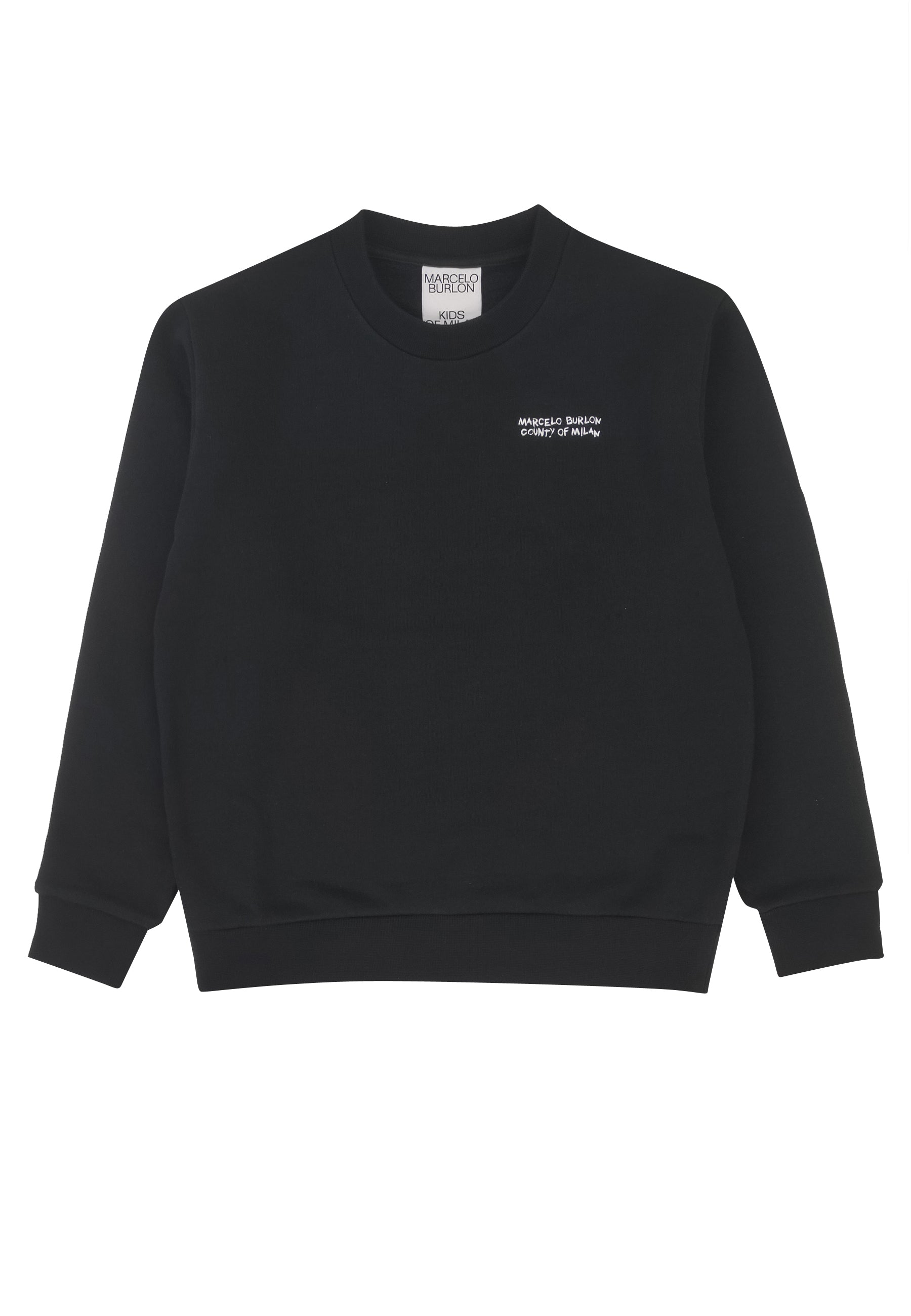 ViaMonte Shop | Marcelo Burlon County of Milan felpa nera bambino in cotone