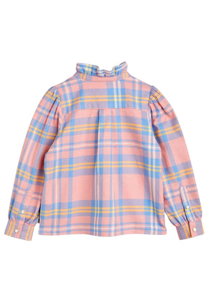 ViaMonte Shop | Mini Rodini camicia check rosa bambina in flanella