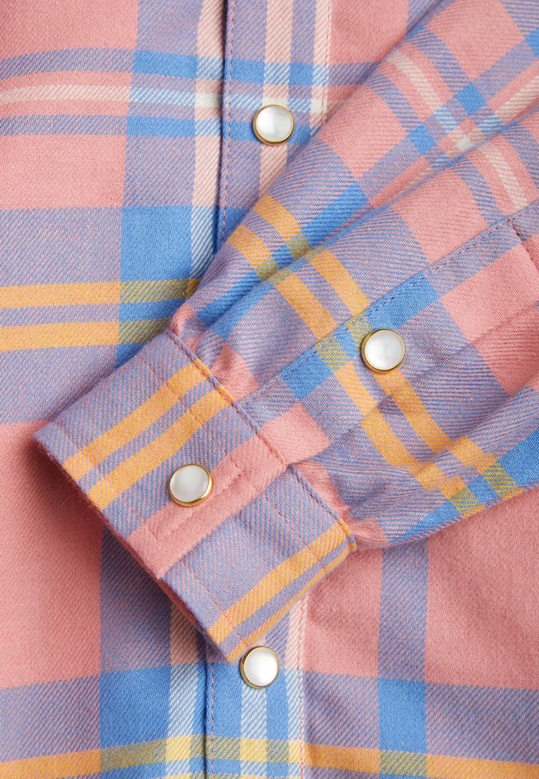 ViaMonte Shop | Mini Rodini camicia check rosa bambina in flanella