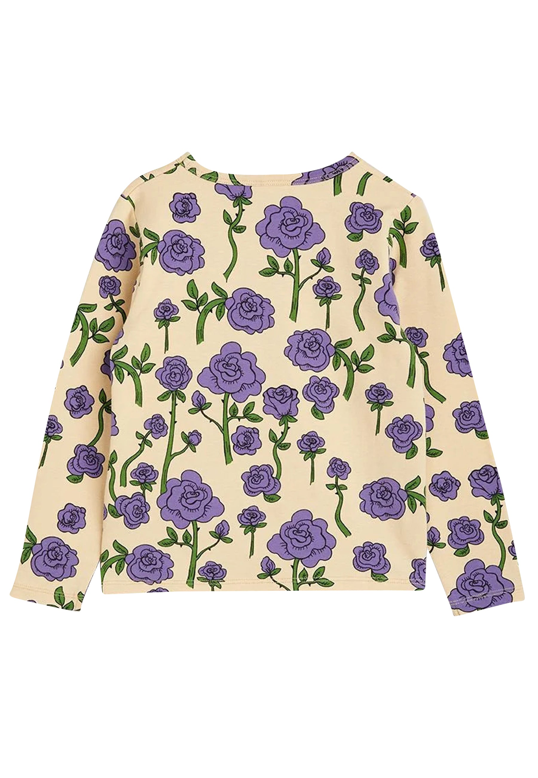 ViaMonte Shop | Mini Rodini t-shirt beige bambina in cotone biologico con rose all over