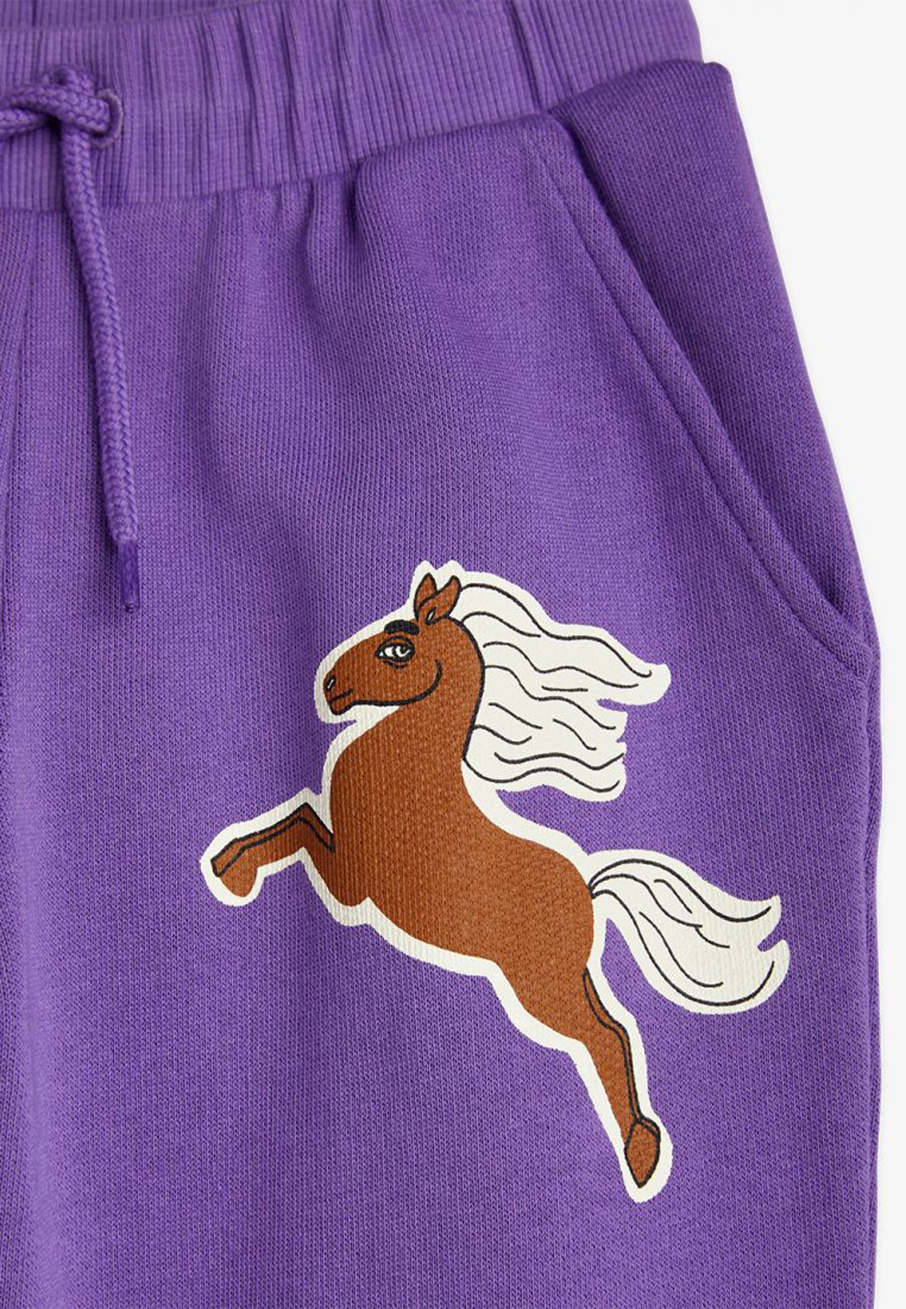 ViaMonte Shop | Mini Rodini pantalone viola bambina in felpa di cotone organico