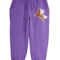 ViaMonte Shop | Mini Rodini pantalone viola bambina in felpa di cotone organico