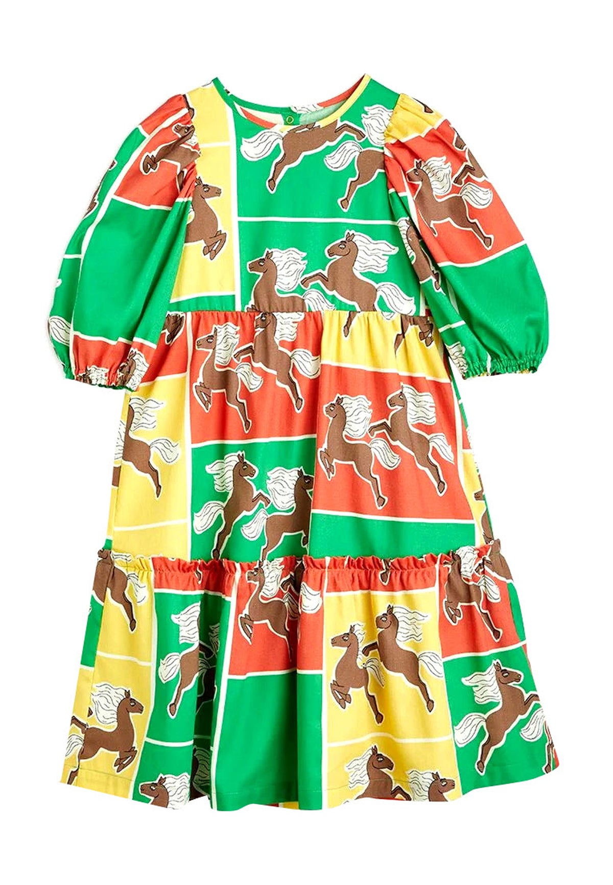 ViaMonte Shop | Mini Rodini abito color block bambina in cotone organico