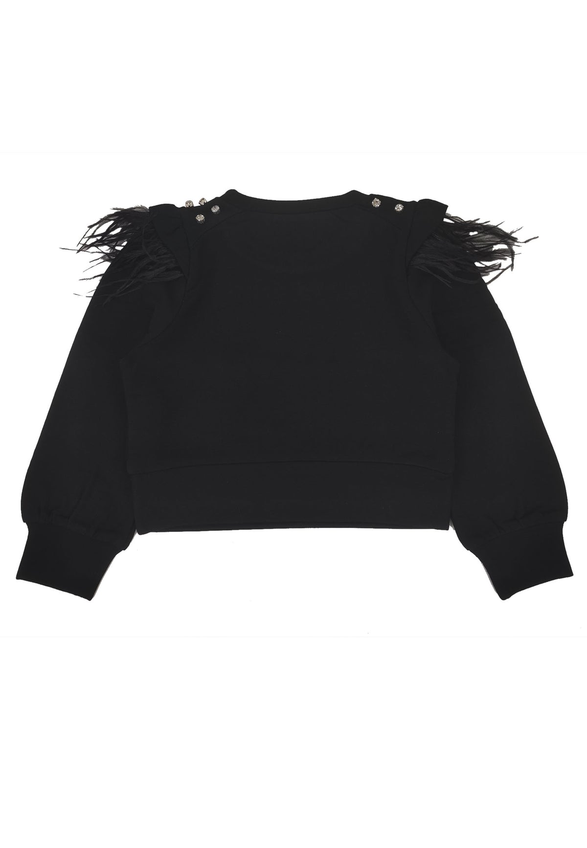 ViaMonte Shop | Miss Blumarine felpa nera bambina con applicazioni