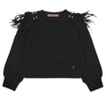 ViaMonte Shop | Miss Blumarine felpa nera bambina con applicazioni