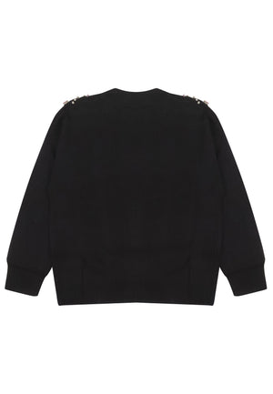 ViaMonte Shop | Miss Blumarine cardigan nero bambina in misto alpaca
