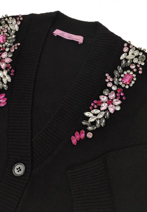 ViaMonte Shop | Miss Blumarine cardigan nero bambina in misto alpaca
