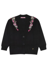 ViaMonte Shop | Miss Blumarine cardigan nero bambina in misto alpaca