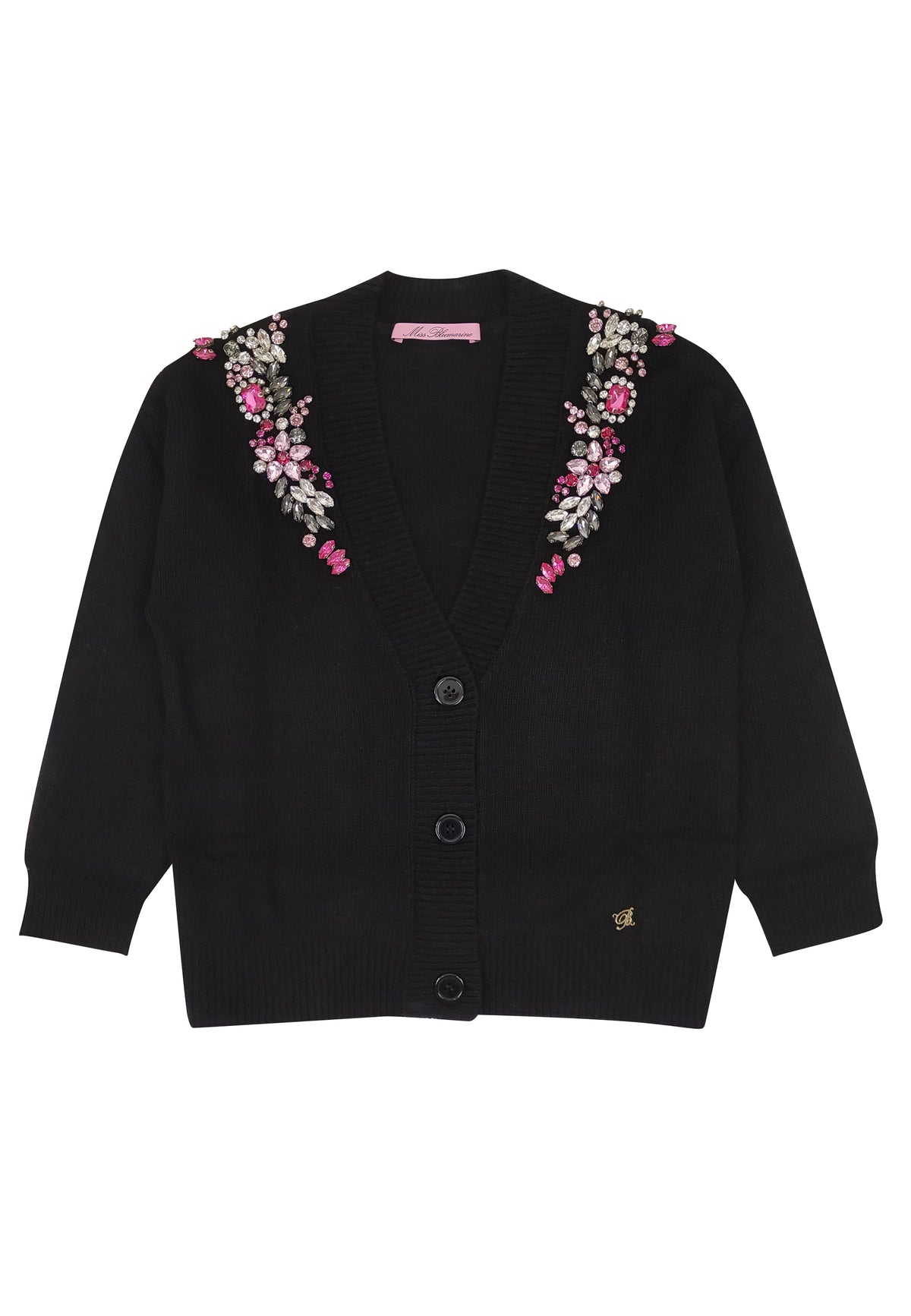 ViaMonte Shop | Miss Blumarine cardigan nero bambina in misto alpaca
