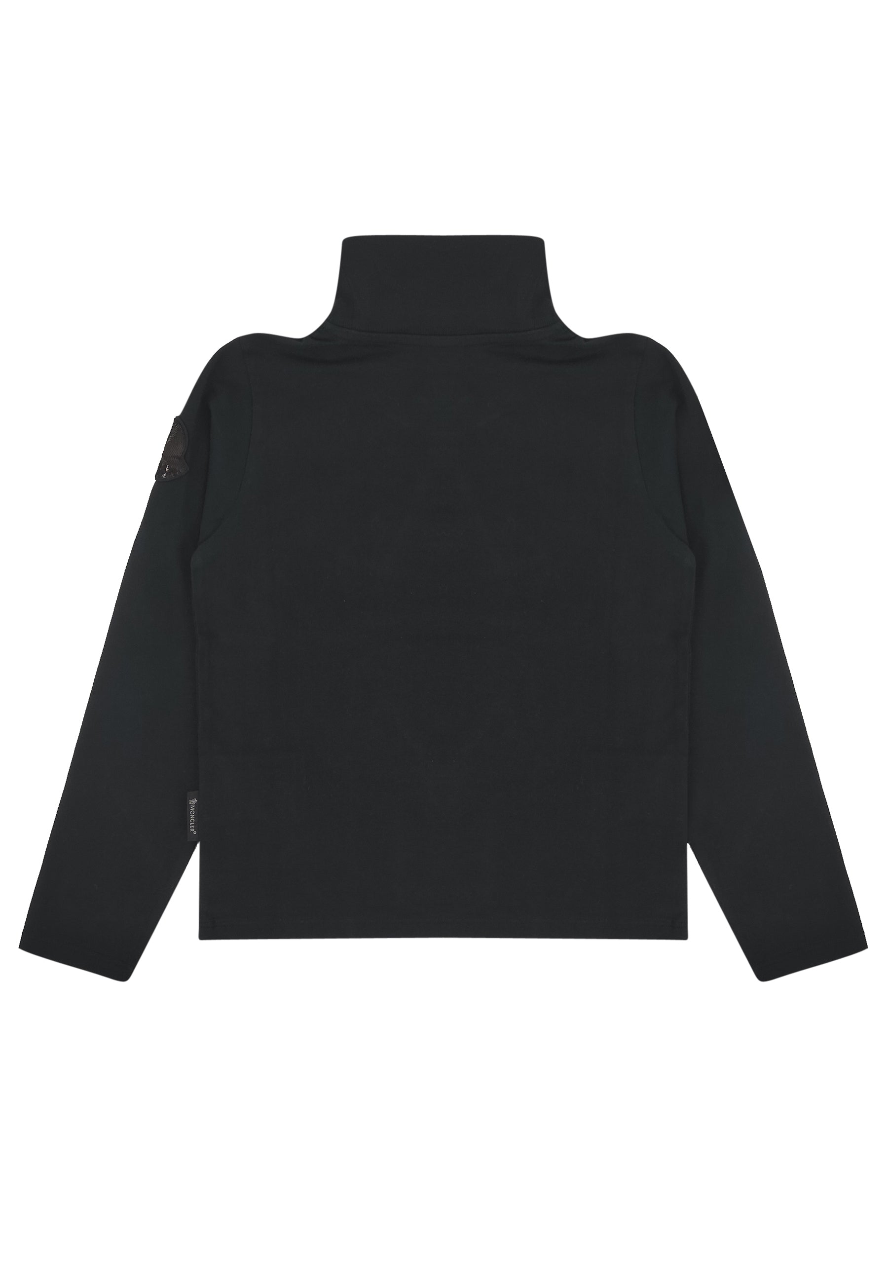 ViaMonte Shop | Moncler Enfant dolcevita nero bambina in jersey di cotone