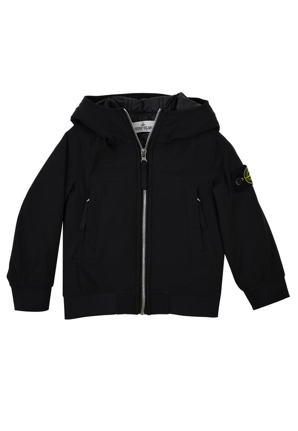 Giacca bambino Stone Island nera con cappuccio