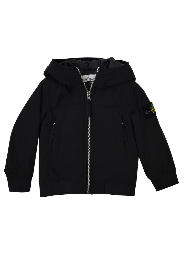 Giacca bambino Stone Island nera con cappuccio
