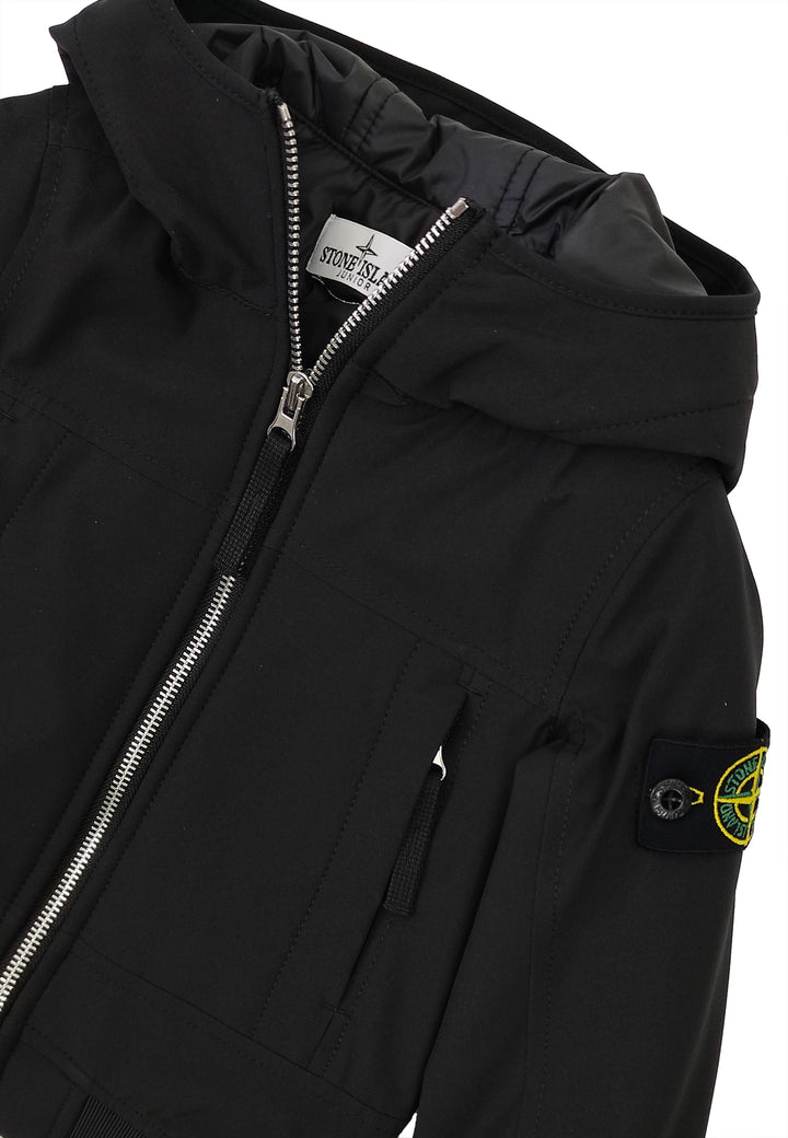 Giacca bambino Stone Island nera con cappuccio