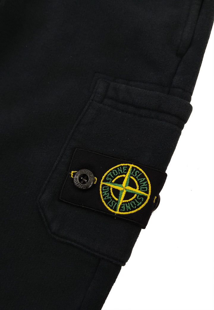 Pantalone bambino Stone Island blu in felpa di cotone