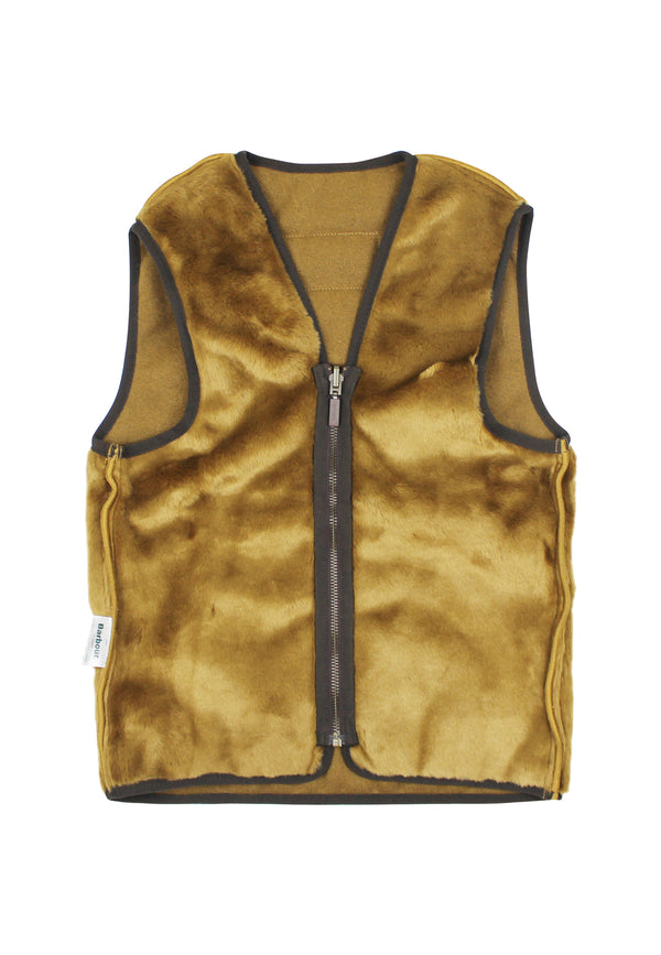 Barbour Kids Gilet Brown Baby in Eco -leather