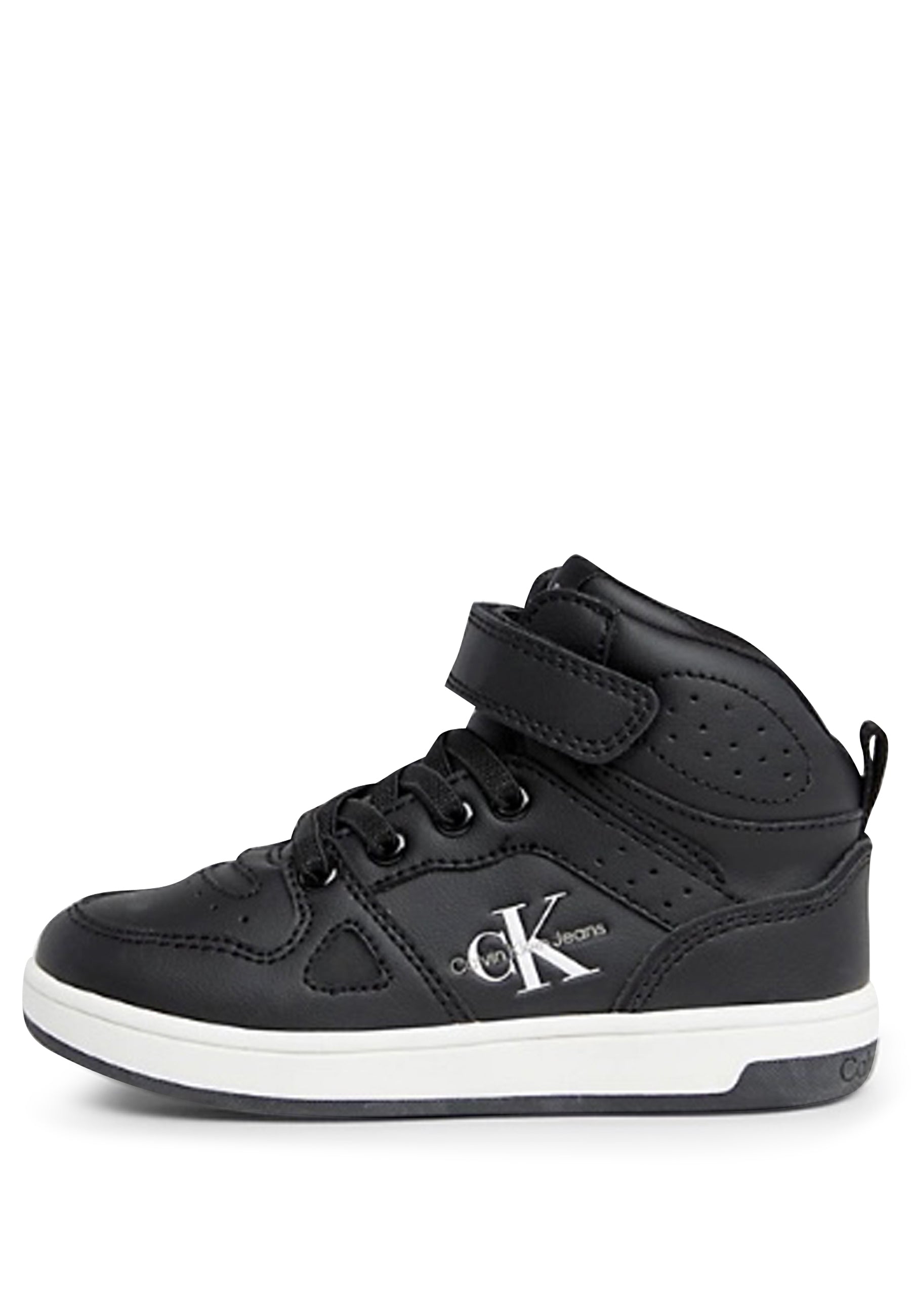 ViaMonte Shop | Calvin Klein Jeans sneakers alta nera bambino in pelle