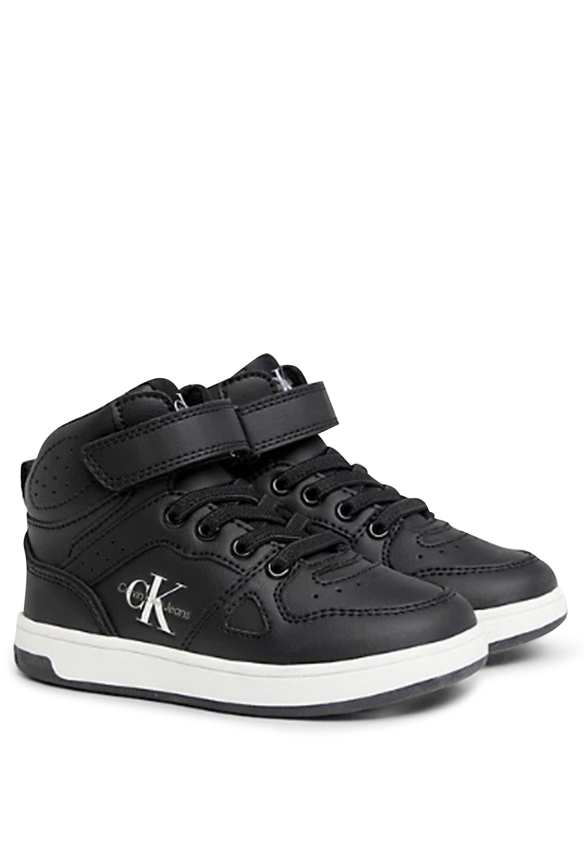 ViaMonte Shop | Calvin Klein Jeans sneakers alta nera bambino in pelle