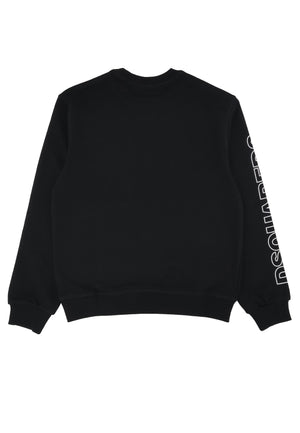 ViaMonte Shop | Dsquared2 felpa nera bambino in cotone