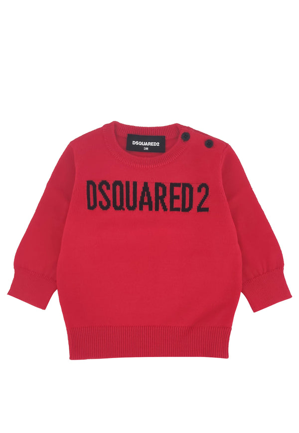 ViaMonte Shop | Dsquared2 maglia rossa neonato in misto lana
