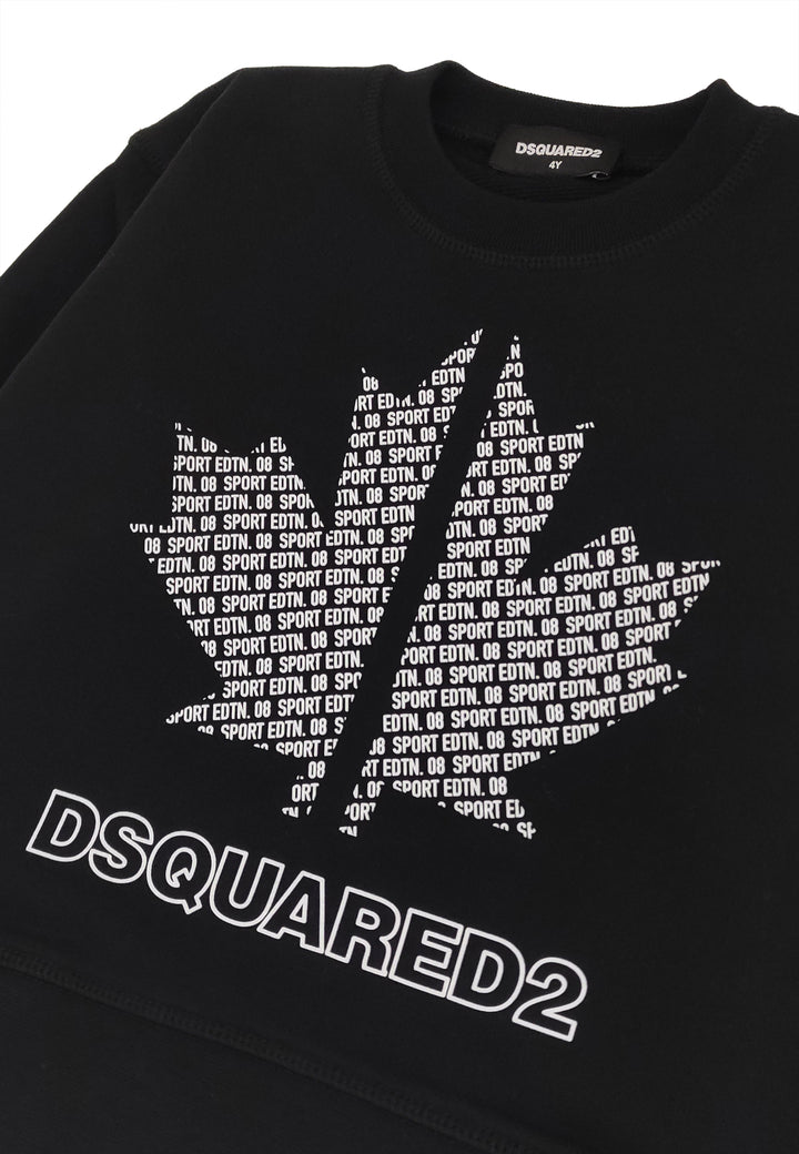 ViaMonte Shop | Dsquared2 felpa nera bambino in cotone
