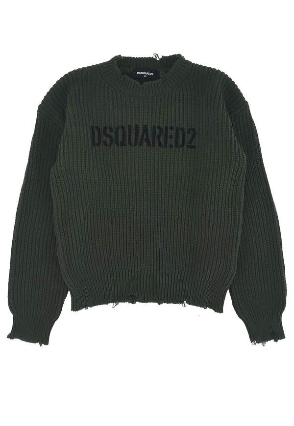 ViaMonte Shop | Dsquared2 maglia verde bambino in misto cotone