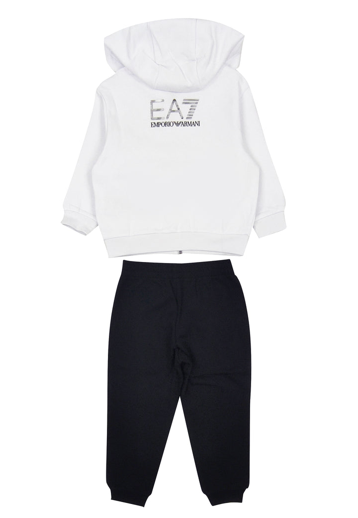 EA7 Emporio Armani tuta bianca/nera bambino in cotone ViaMonte Shop