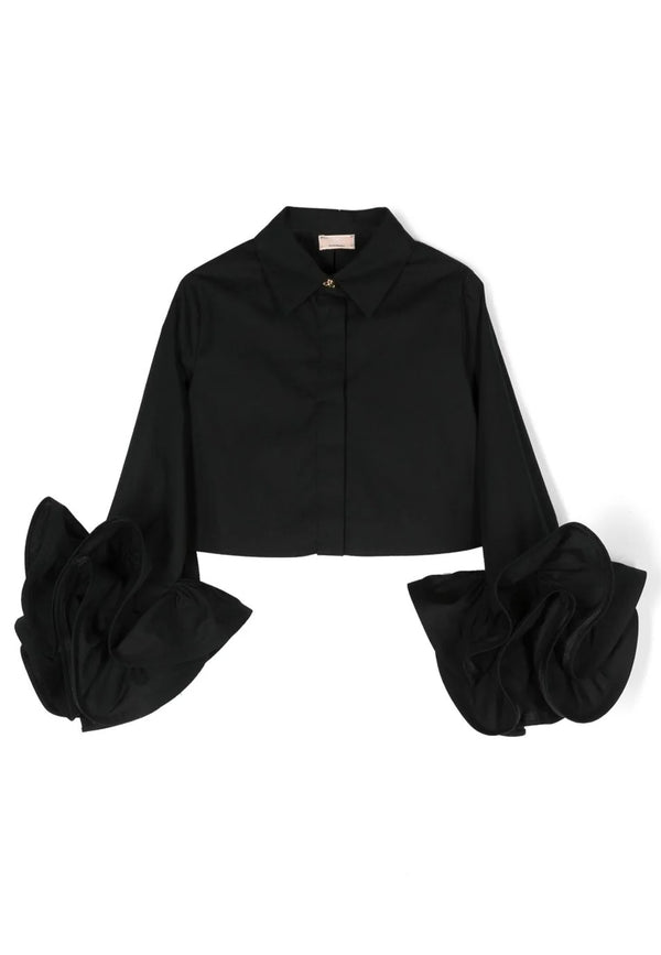 ViaMonte Shop | Elisabetta Franchi camicia nera bambina in cotone