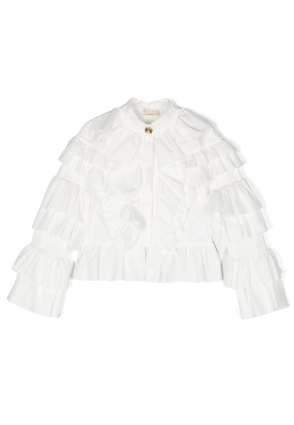 ViaMonte Shop | Elisabetta Franchi camicia bianca bambina in cotone