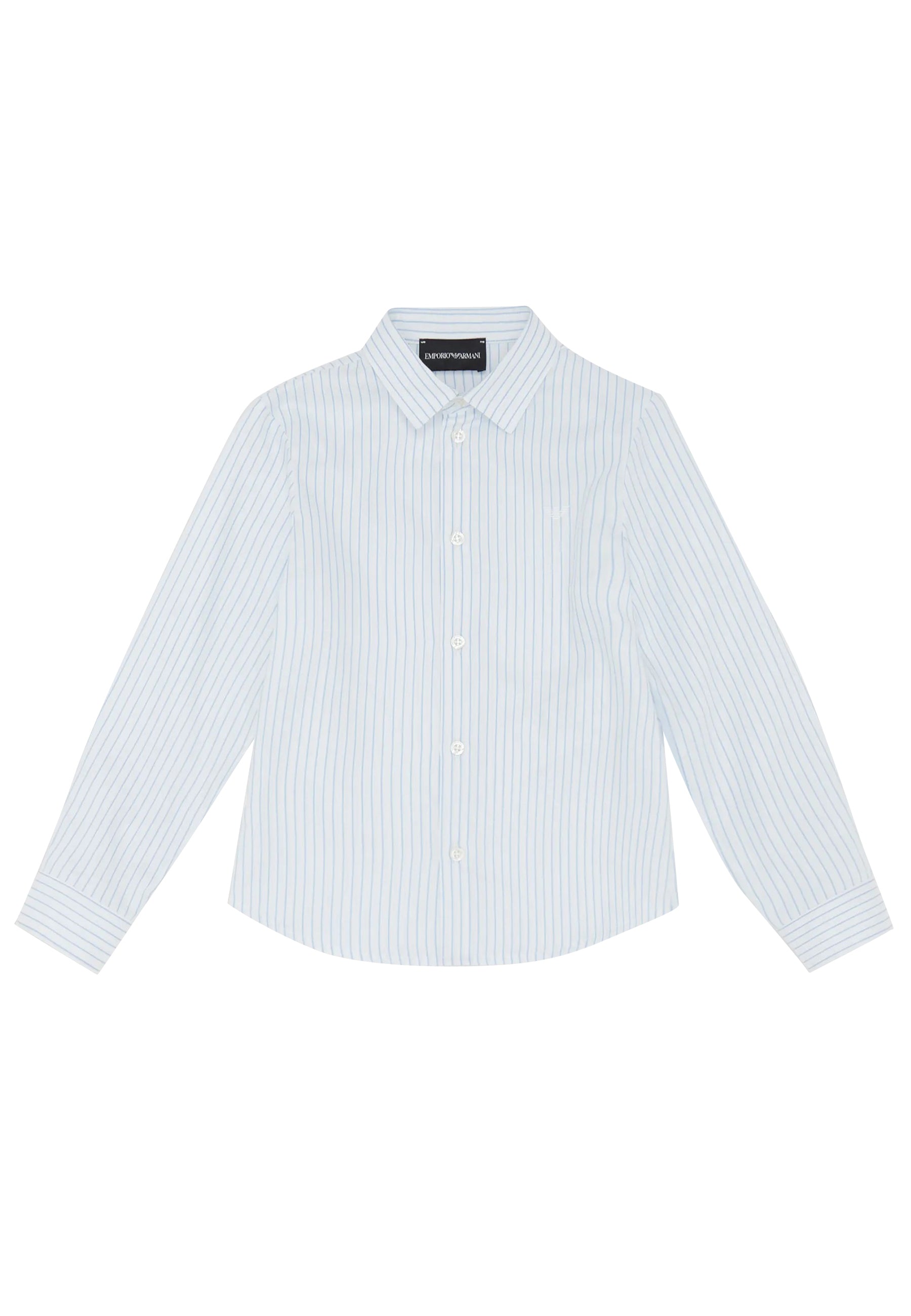 ViaMonte Shop | Emporio Armani camicia bianca a righe azzurre bambino in cotone
