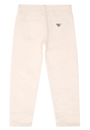 Emporio Armani jeans beige bambino in denim | ViaMonte Shop