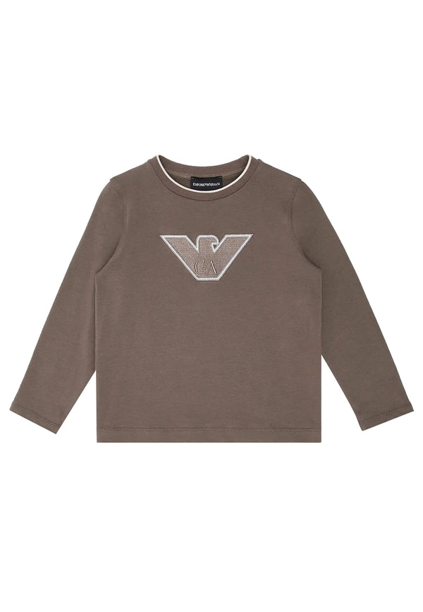 ViaMonte Shop | Emporio Armani t-shirt marrone bambino in cotone