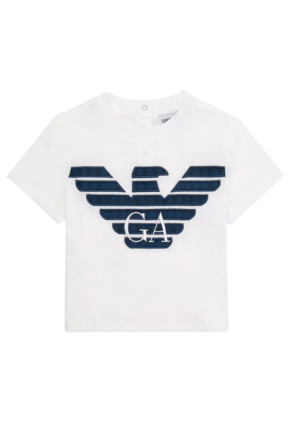 ViaMonte Shop | Emporio Armani t-shirt bianca neonato in jersey di cotone