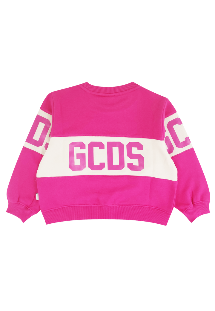 GCDS felpa rosa bambino in cotone ViaMonte Shop