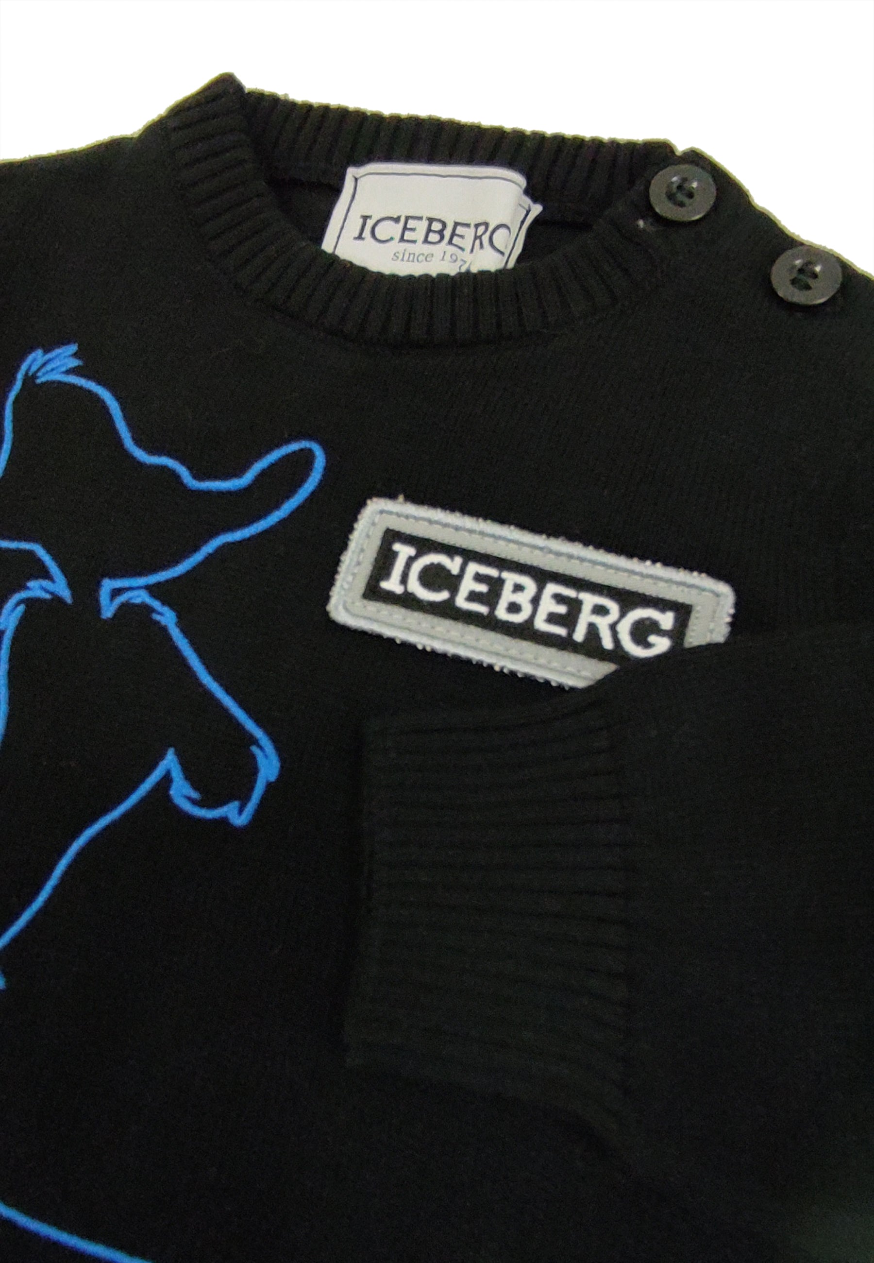 ViaMonte Shop | Iceberg maglia nera neonato in cotone