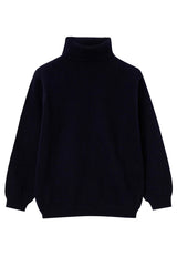 ViaMonte Shop | Il gufo maglia blu bambino in pura lana vergine