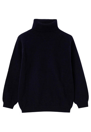 ViaMonte Shop | Il gufo maglia blu bambino in pura lana vergine