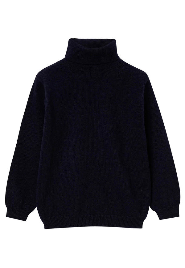 ViaMonte Shop | Il gufo maglia blu bambino in pura lana vergine