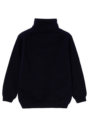 ViaMonte Shop | Il gufo maglia blu bambino in pura lana vergine