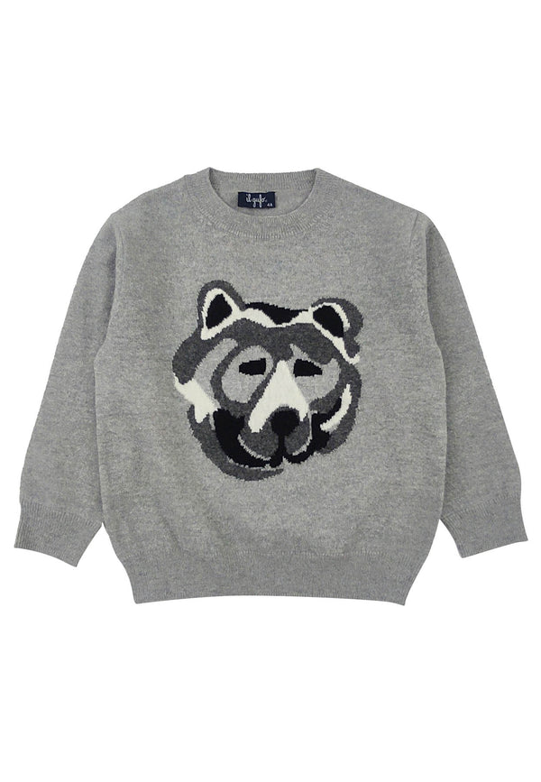 ViaMonte Shop | Il Gufo maglia grigia bambino in pura lana vergine