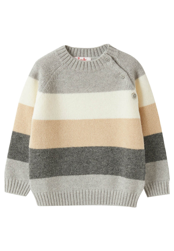 ViaMonte Shop | Il Gufo maglia multicolor neonato in pura lana vergine