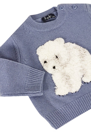 ViaMonte Shop | Il Gufo maglia azzurra neonato in pura lana vergine