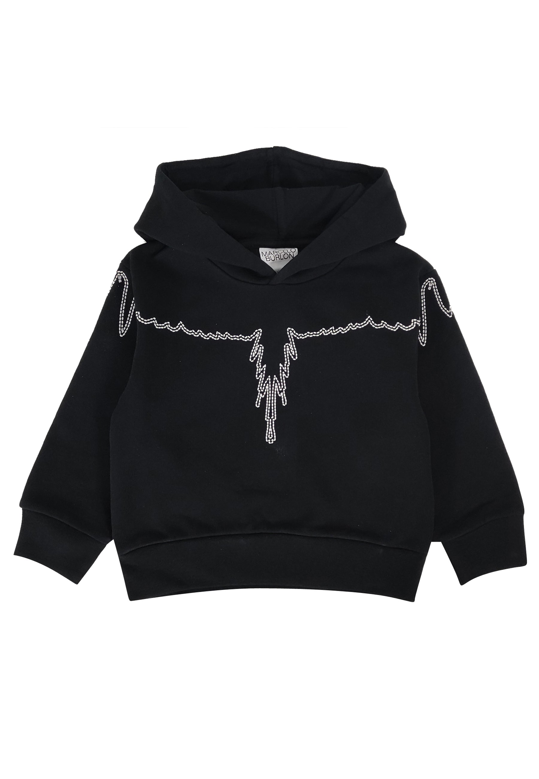 ViaMonte Shop | Marcelo Burlon felpa nera bambino in cotone