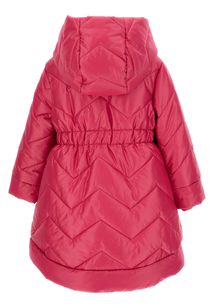 Monnalisa piumino lungo fucsia bambina in tessuto tecnico