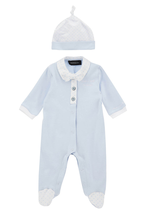 ViaMonte Shop | Monnalisa completo celeste neonato in cotone