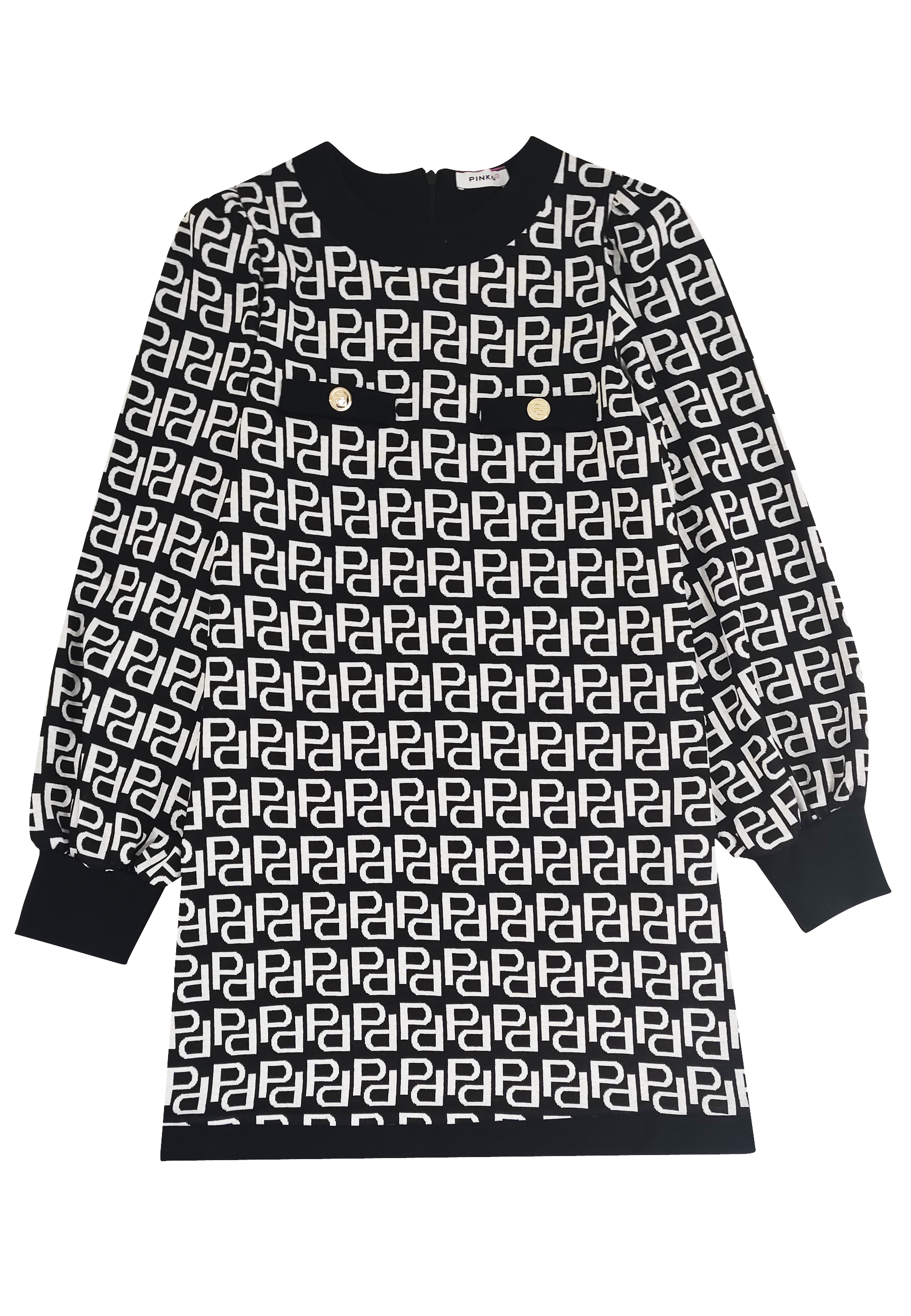 ViaMonte Shop | Pinko vestito nero/bianco bambina in viscosa