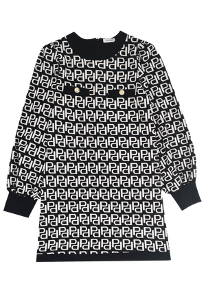ViaMonte Shop | Pinko vestito nero/bianco bambina in viscosa